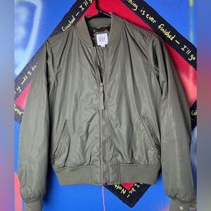 GAP Khaki Green Bomber Jacket XS